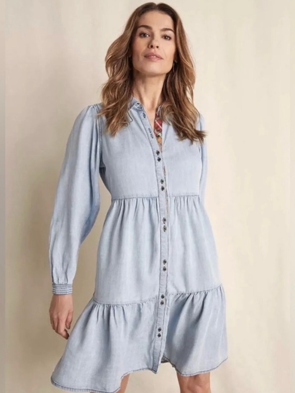 ⚡️Matilda Jane Heart to Heart Chambray Button-Front Tiered Dress